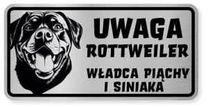 Uwaga pies tabliczka 20x10 Rottweiler
