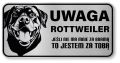 Uwaga pies tabliczka 20x10 Rottweiler