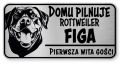 Uwaga pies tabliczka 20x10 Rottweiler