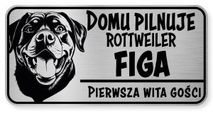 Uwaga pies tabliczka 20x10 Rottweiler