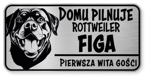 Uwaga pies tabliczka 20x10 Rottweiler