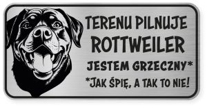 Uwaga pies tabliczka 20x10 Rottweiler