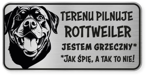Uwaga pies tabliczka 20x10 Rottweiler