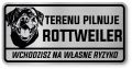 Uwaga pies tabliczka 20x10 Rottweiler