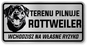 Uwaga pies tabliczka 20x10 Rottweiler