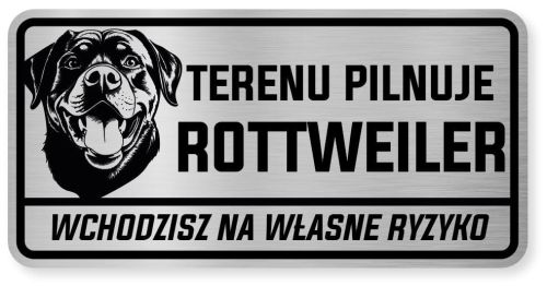 Uwaga pies tabliczka 20x10 Rottweiler