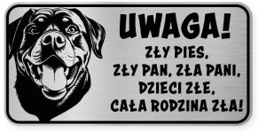 Uwaga pies tabliczka 20x10 Rottweiler