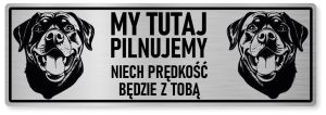 Uwaga pies tabliczka 30x10 Rottweiler