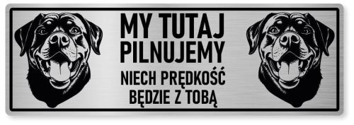 Uwaga pies tabliczka 30x10 Rottweiler