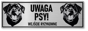 Uwaga pies tabliczka 30x10 Rottweiler65