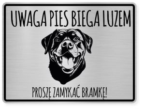 Uwaga pies tabliczka 20X15 Rottweiler
