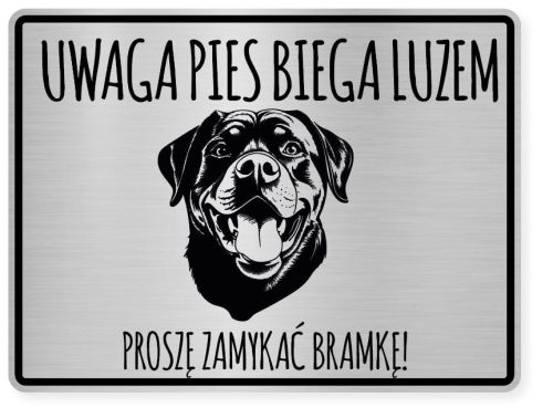 Uwaga pies tabliczka 20X15 Rottweiler