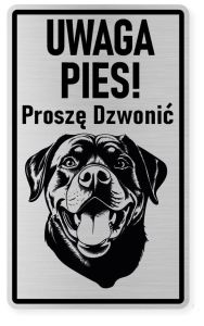 Uwaga pies tabliczka 12X20 Rottweiler