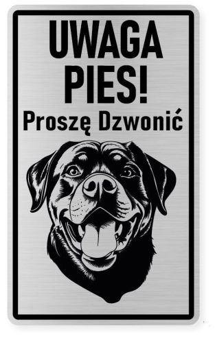 Uwaga pies tabliczka 12X20 Rottweiler