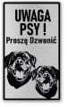 Uwaga pies tabliczka 12X20 Rottweiler