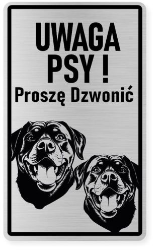 Uwaga pies tabliczka 12X20 Rottweiler