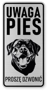 Uwaga pies tabliczka 10X20 Rottweiler