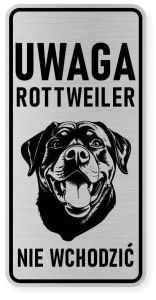 Uwaga pies tabliczka 10X20 Rottweiler