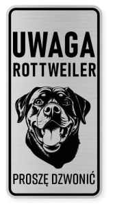 Uwaga pies tabliczka 10X20 Rottweiler