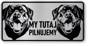 Uwaga pies tabliczka 20x10 Rottweiler
