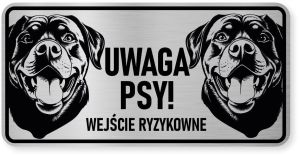 Uwaga pies tabliczka 20x10 Rottweiler