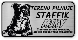 Uwaga pies tabliczka ostrzegawcza 20x10 Staffik