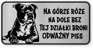 Uwaga pies tabliczka ostrzegawcza 20x10 Staffik