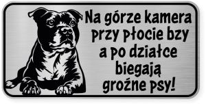 Uwaga pies tabliczka ostrzegawcza 20x10 Staffik