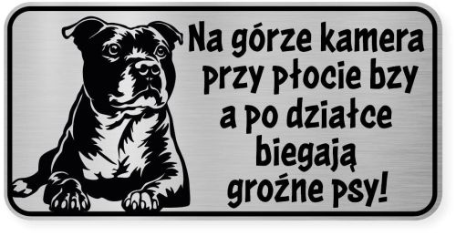 Uwaga pies tabliczka ostrzegawcza 20x10 Staffik