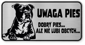 Uwaga pies tabliczka ostrzegawcza 20x10 Staffik