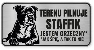 Uwaga pies tabliczka ostrzegawcza 20x10 Staffik