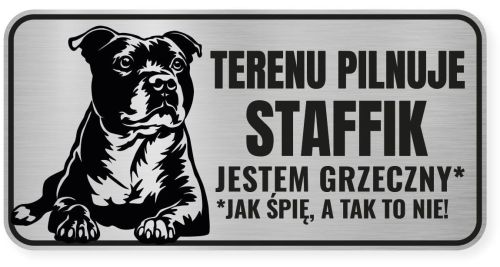 Uwaga pies tabliczka ostrzegawcza 20x10 Staffik