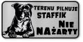 Uwaga pies tabliczka ostrzegawcza 20x10 Staffik