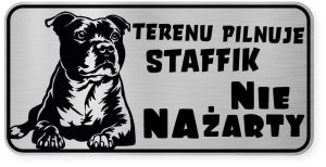 Uwaga pies tabliczka ostrzegawcza 20x10 Staffik