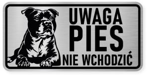 Uwaga pies tabliczka ostrzegawcza 20x10 Staffik