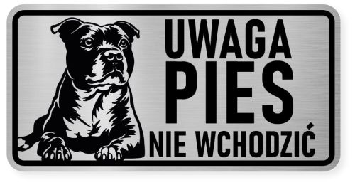 Uwaga pies tabliczka ostrzegawcza 20x10 Staffik