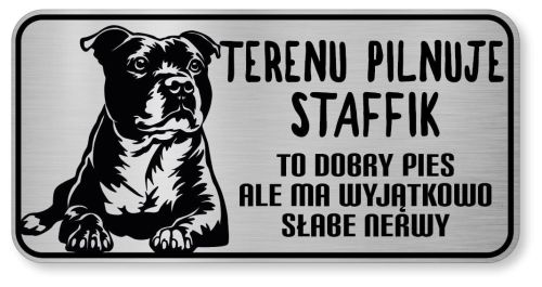Uwaga pies tabliczka ostrzegawcza 20x10 Staffik