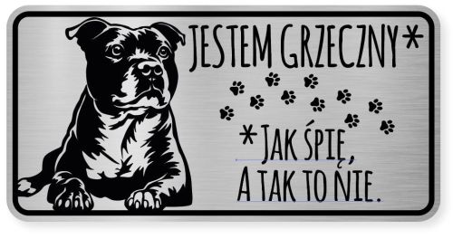 Uwaga pies tabliczka ostrzegawcza 20x10 Staffik