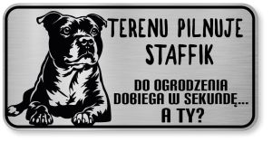 Uwaga pies tabliczka ostrzegawcza 20x10 Staffik