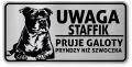 Uwaga pies tabliczka ostrzegawcza 20x10 Staffik