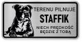 Uwaga pies tabliczka ostrzegawcza 20x10 Staffik
