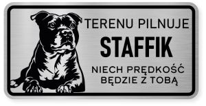 Uwaga pies tabliczka ostrzegawcza 20x10 Staffik