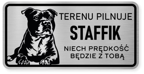 Uwaga pies tabliczka ostrzegawcza 20x10 Staffik