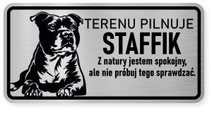 Uwaga pies tabliczka ostrzegawcza 20x10 Staffik