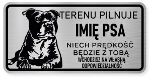 Uwaga pies tabliczka ostrzegawcza 20x10 Staffik