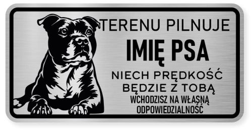 Uwaga pies tabliczka ostrzegawcza 20x10 Staffik