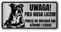 Uwaga pies tabliczka ostrzegawcza 20x10 Staffik