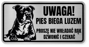 Uwaga pies tabliczka ostrzegawcza 20x10 Staffik