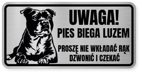 Uwaga pies tabliczka ostrzegawcza 20x10 Staffik