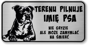 Uwaga pies tabliczka ostrzegawcza 20x10 Staffik